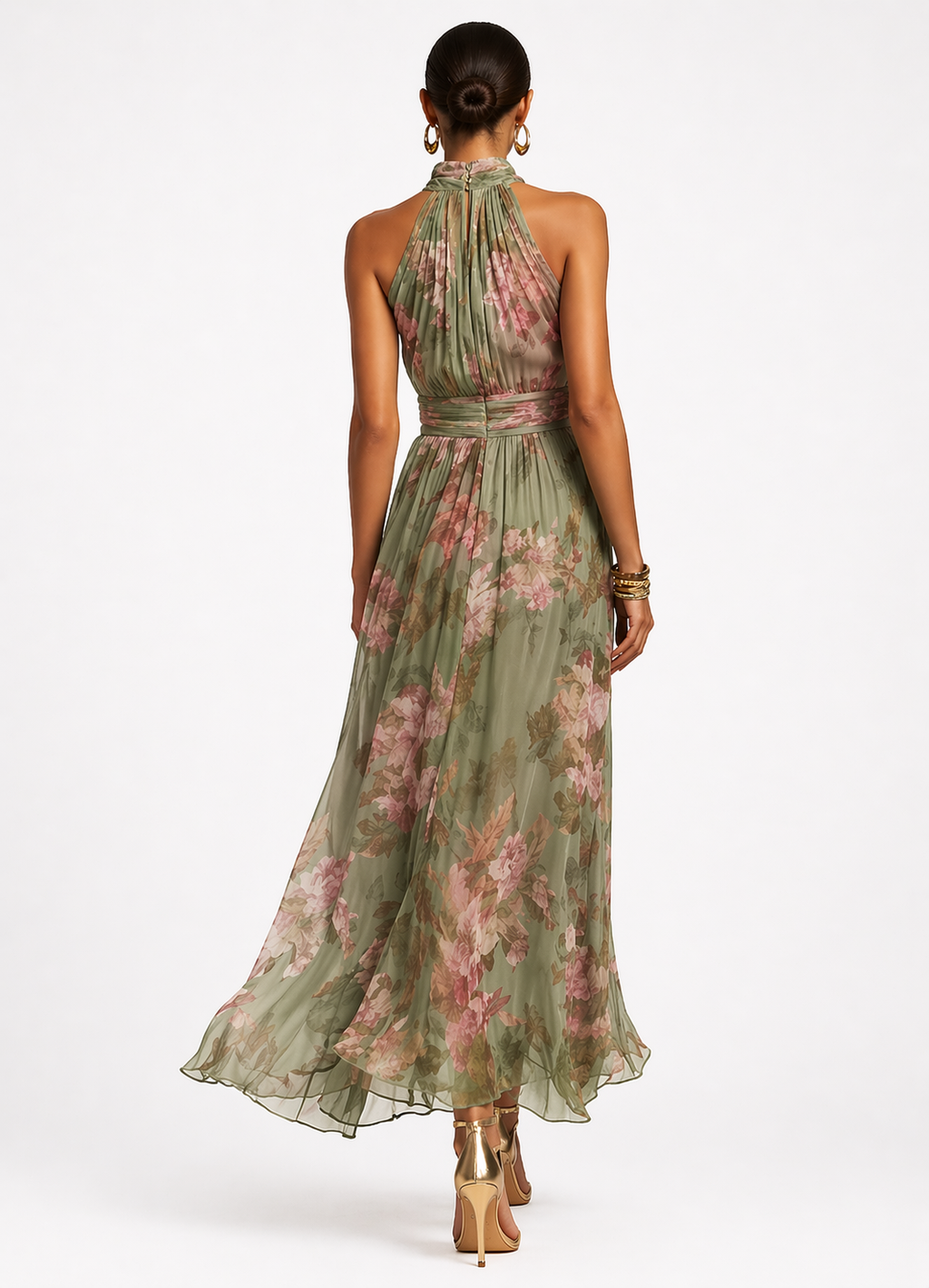 Vestido Halter silueta fluida