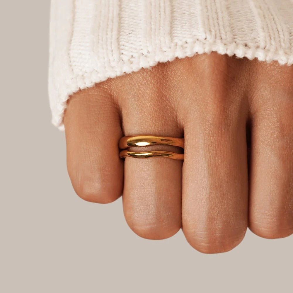 Anillo Ola Dorada