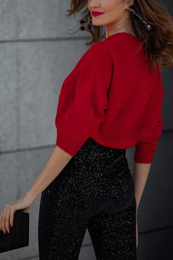 Pantalón Flare Brillo Plateado